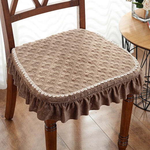 Frangomu cushion home dining chair cushion chair butt cushion winter thickened non-slip European dining table and chair cushion stool cover seat cushion Manbuyi-Coffee 43X45cm universal size single piece