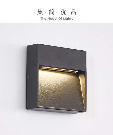 Lámpara de pie de pie de inducción de inducción de inducción de inducción de manera brillante. Lámpara de paso de escalera de escalera de escalón de la lámpara de lámina de látido LED Lámpara pequeña D691 228*81 mm 6W Luz tibia