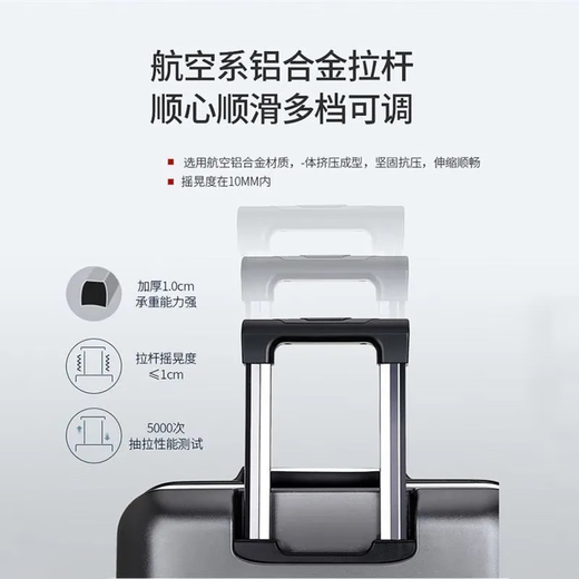 普森雅德国工艺20英寸行李箱登机拉杆箱十大品牌学生大容量旅行密码皮箱 深灰色【加厚铝框款+USB充电】 22英寸 【短途出行，顺丰发货】