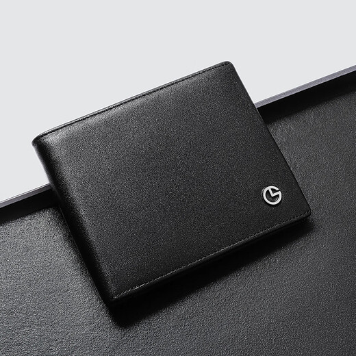 
Jinlilai [Real Cowhide] Wallet Men's 2025 New Style Gift for Husband's Top Layer Cowhide Wallet Birthday Gift Box Silver Bag Black-99P2
