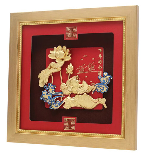 Retoque de regalos de boda, pintura de lámina de buena aleación del centenario de Yuanyang, regalos de boda para recién casados, amigos y parejas, adornos creativos personalizados