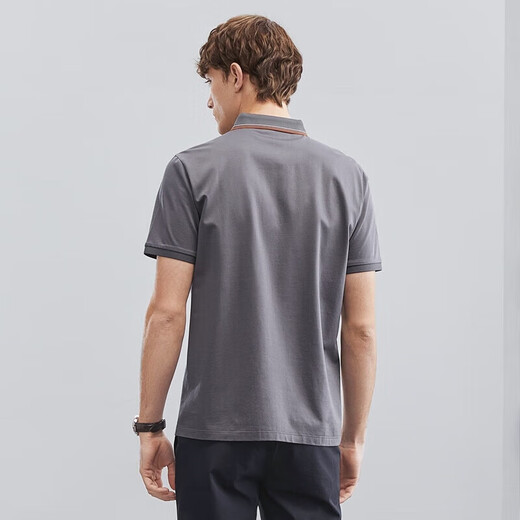 Qipai mulberry silk short-sleeved men's polo shirt antibacterial casual business lapel top