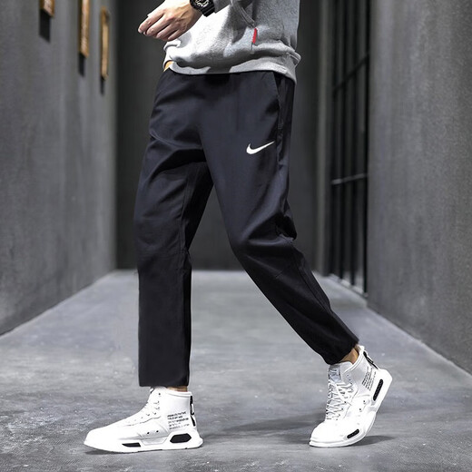 Nike (Nike) Sitio web oficial Shop Shop Men's Pants Autumn New Style Sports pantalones pantalones de chándal de moda Cómodos pantalones casuales de secado rápido DM6627-010/Decrillo rápido/White Hook M