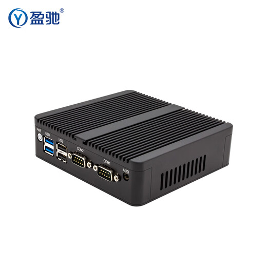 盈驰 微型工控主机双网口双串口嵌入式迷你工控机机器视觉全铝无风扇低功耗mini PC小型台式机电脑 N2830双核+2G+32G固态盘