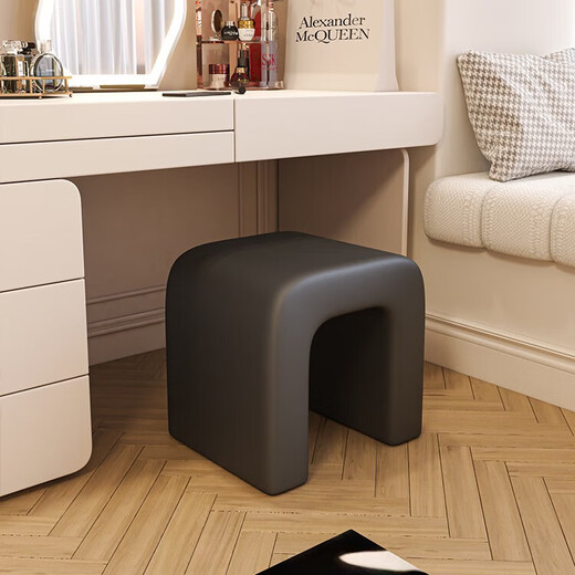 Seaworthy dressing stool, dressing table chair, bedroom light luxury and high-end dressing chair, cream style dressing chair, modern simple stool, off-white PU leather