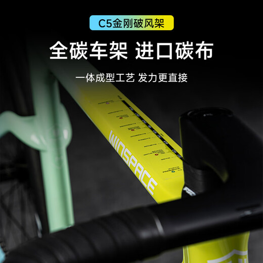 银贝斯C5金刚2代破风版【全碳电变】碳纤维气动架公路自行车2025新款 环法纪念版 XL码535(建议身高186-195cm) 7170电变+一体把+HARD 50碳轮