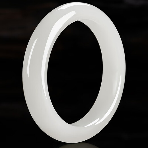7000 Hetian Jade Bracelet Mutton Fat White Women's Jade Bracelet Jade Bracelet 56-57 Circle