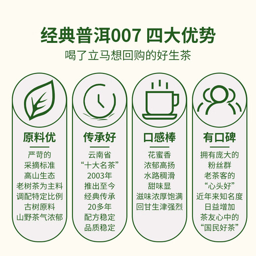 Lancang Ancient Tea Pu'er Tea Classic 007 Yunnan Pu'er Shengpu 14g Xiaomeng Kuchenschachtel