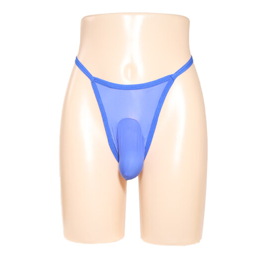 Männer voller transparenter Unterwäsche sexy dünne, glänzende, seidige, niedrige Taille, große Kugel-Trennung sexy Unterwäsche hellviolett, L-Größe [offen] 80-130jin [Jin ist 0,5 kg]