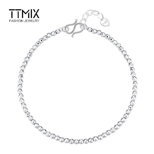 TTMIX shiny bouncy beads women's platinum bracelet pt950 platinum bracelet for girlfriend 5.5-5.7g 16+3cm thick 2.5mm