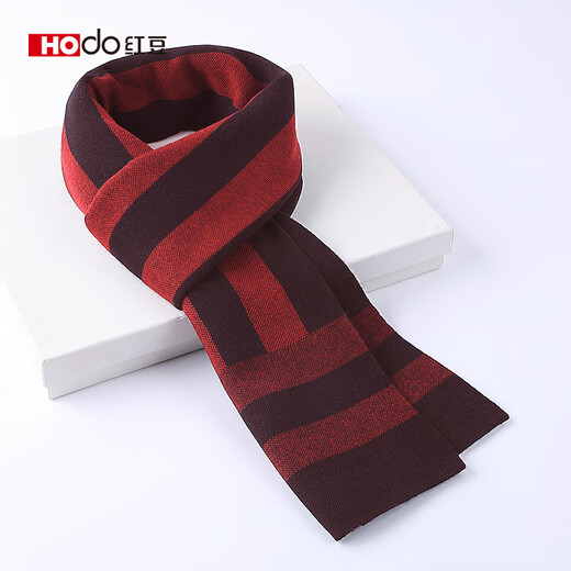 Hodo wool scarf for men in winter warm and thickened plaid scarf for boyfriend and husband New Year's birthday gift in gift box