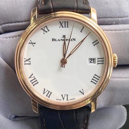 
[Second-hand 99 new] Blancpain classic series men's watch women's watch second-hand luxury watch smiling face moon phase watch recycling Clivia watch 42mm white belt 6630-3631-55B