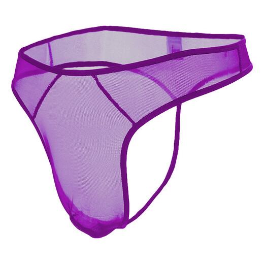 Sexy men's sexy underwear men's thong underwear full transparent T-trousers passion free nightclub open-stage large size gay black one size mesh thong sexy temptation one thread perspective t-trousers