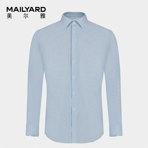 
MAILYARD/Melya long-sleeved shirt Business and casual men's professional striped slim-fitting shirt 826 blue and white strips XS /38S