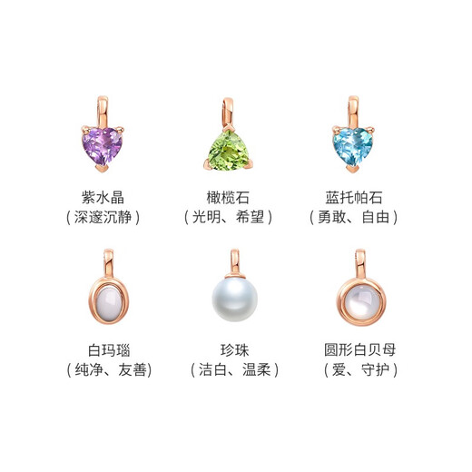 FENS Jewelry 18K Gold Pendant Girls Birthstone Lucky Stone Without Chain Birthday Gift 18K Gold-Birthstone-Peridot