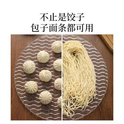 Detif PET dumpling tray, household dumpling placement tray, transparent non-stick rectangular dumpling tray, kitchen dumpling curtain cover, non-slip, non-stick bottom (1 premium dumpling curtain)
