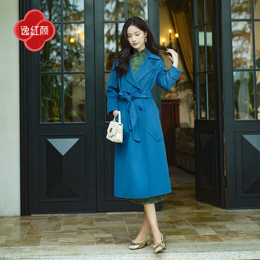 E.Beauty Shiwan 2025 spring new thickened brushed knitted new Chinese style daily long-sleeved elegant cheongsam turquoise green M