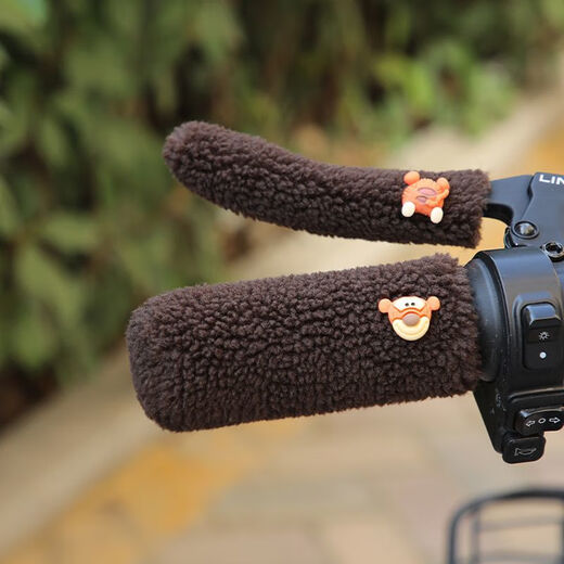 Chaosihui Winter Bicycle Electric Handlebar Cover Tricycle Scooter Universal Handlebar Cover Particles for Cold Protection and Warmth Pink-Cute Bear-4 Pack-Warm Travel