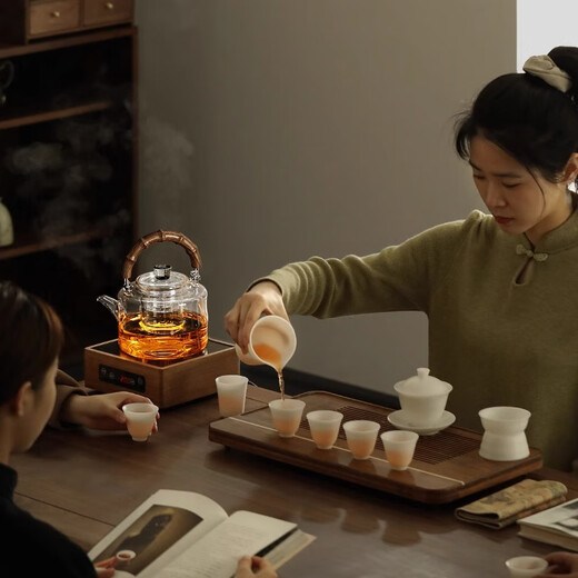 Shangyanfang glass steaming integrated teapot thickened high temperature resistant large capacity electric ceramic stove kettle for making tea around the stove