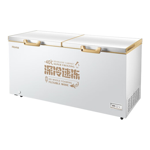 Homa 508 liter commercial refrigerator freezer computer temperature controlled large capacity horizontal freezer BC/BD-508EMBF deep cold brown