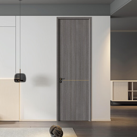 Деревянная дверь Jiufu, дверной гарнитур для спальни, деревянная композитная межкомнатная дверь, гостиная, кабинет, неокрашенная деревянная дверь, дерево катальпа инков + нано-золото