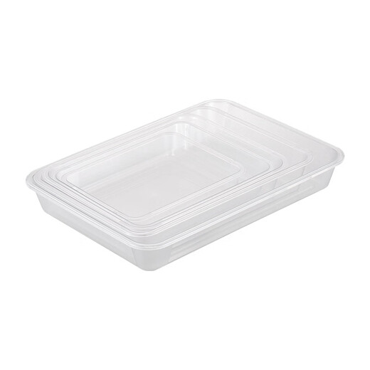 Xu Nian transparent braised vegetable cold dish display plate commercial cooked food tray plastic box plate rectangular square plate 27*21*4.5 without cover