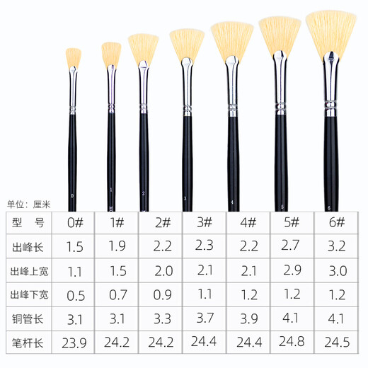 
Monet (Monet) 15618 Boar Bristle Fan Pen Fishtail Brush Hard Brush Gouache Water Acrylic Oil Brush Single Set Wall Painting Brush Schedule Pen 3#1