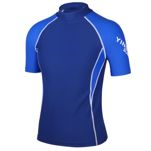 英发（YINGFA）男士泳衣 冲浪衣 短袖弹力舒适速干抗氯游泳衣男 Y2051-2 蓝色/浅蓝 2XL (175-180厘米/67.5-75公斤)