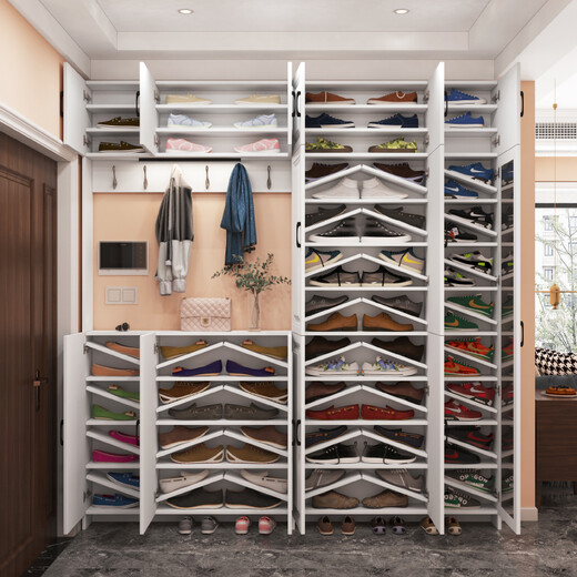 Yingfu zapatero moderno, simple, ultrafino, entrada estrecha, pasillo, entrada, 17 cm, combinación de entrada personalizada, gabinete para abrigos F longitud 1050 profundidad 170 altura 2000