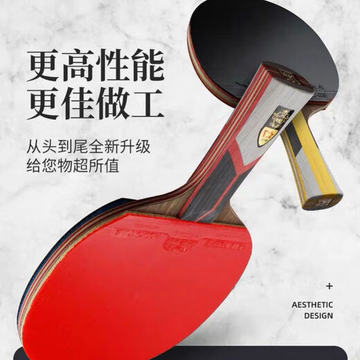 729729 Table Tennis Racket Genuine six-star, seven-star and eight-star racket, single shot, professional grade 6-star horizontal shot, straight shot competition training, upgraded gold label 6-star horizontal shot, one free gift pack
