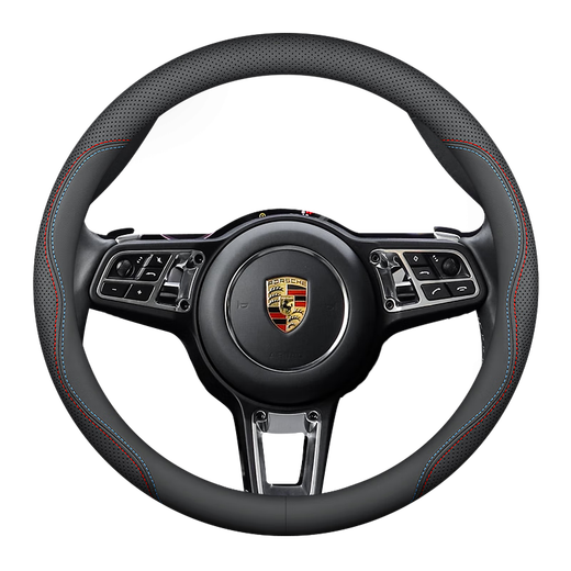 Deyan Porsche рулевого колеса Macan Cayenne Taycan Paramela 911/718 Подлинная кожаная ручка с ультра тонкой круглой ультратонкой модели [Двухцветная линия] без знака