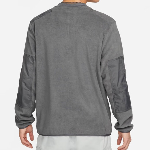 耐克（NIKE）卫衣男士春秋季外套摇粒绒保暖运动服时尚圆领休闲套头衫 DD4855-068灰色  2XL