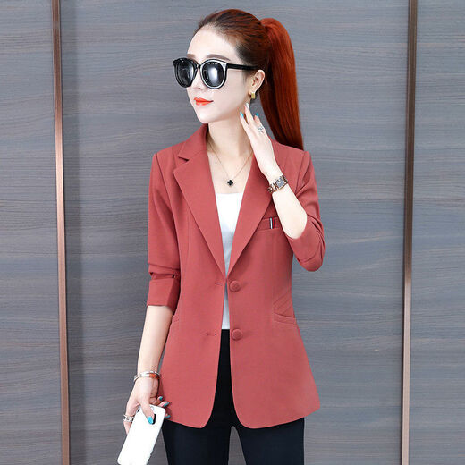 Zhidou Dou Dou Small Suit Veste pour femmes 2021 Vêtements d'été printemps et automne Nouveau gingembre à la tendance du haut de la longueur et du gingembre 9859 pour 96-105jin [Jin est égal à 0,5 kg]))