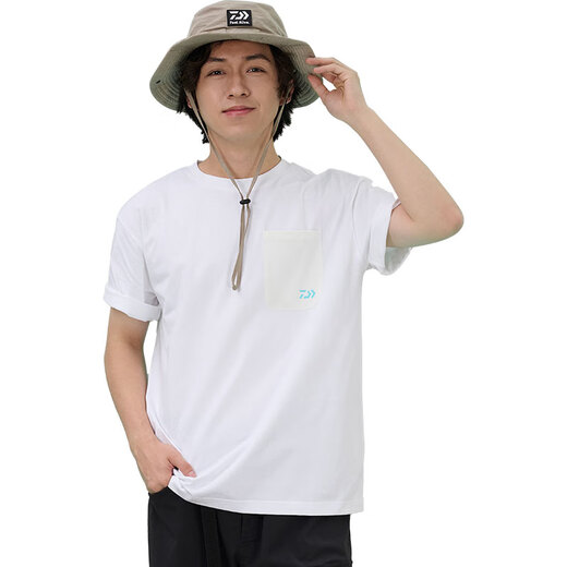 DAIWA 24 spring and summer DE-5424/5524CS sun protection fishing short-sleeved T-shirt round neck casual top outdoor camping illustration version-black L