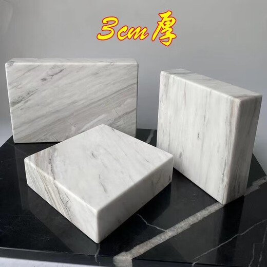 Jazz White Marble Sculpture Base Marble Pad Base Marble Square Stone Base Countertop Natural Jazz White Marble 10*10*2cm