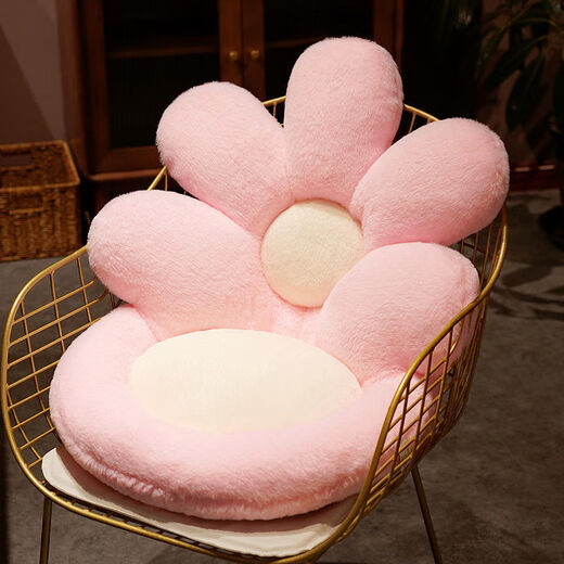 Feather pocket flower seat cushion butt cushion office sedentary chair cushion backrest integrated student dormitory floor butt cushion gray flower anti-rabbit plush 50*50cm non-slip and comfortable