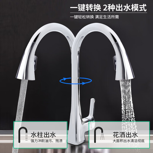 科勒（KOHLER）水槽304不锈钢小号台上台下盆吧台岛台厨房洗菜盆小单槽厨盆3884T 小单槽厨盆丨含磁吸抽拉龙头