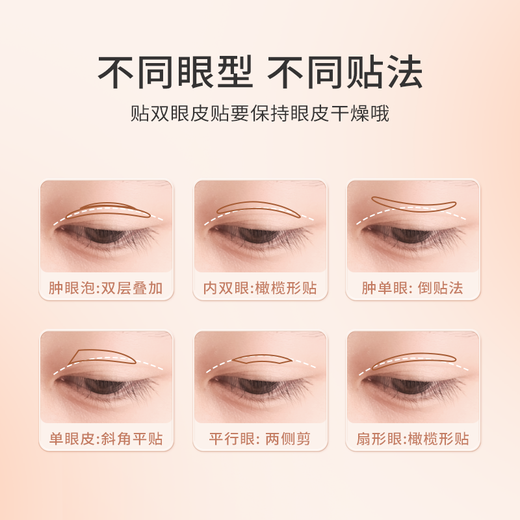 AKF double eyelid patch lace invisible natural female eyelid patch light and thin natural double eyelid patch S crescent type (with mirror)