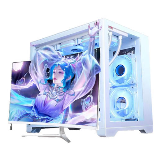 Biaochi Core i7-liter i9-level 24-core RTX4060 assembled desktop computer e-sports host 64G large memory desktop computer full set of chicken LOL home office design Internet cafe host + 27-inch 180HZ monitor Package 2: i9-level 12-core/32G/8G independent Tencent family bucket