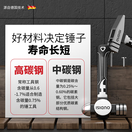 Otis mini tool hammer mini octagonal hammer iron hammer round head hammer small hammer woodworking special mini household hammer mini short handle octagonal hammer