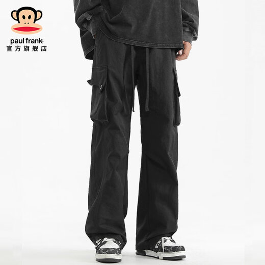 大嘴猴（paul frank）美式潮牌裤子男休闲裤男春秋季新款宽松高街复古工作运动直筒下装 藻绿色8015H【官方正品】 L 【建议120-140斤】