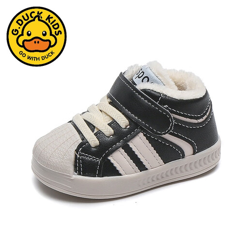 
G.DUCKKIDS baby shoes winter soft sole toddler shoes 01-2 years old girls baby cotton shoes men plus velvet thickened warm shoes plus velvet beige inner length 13.0cm size 18