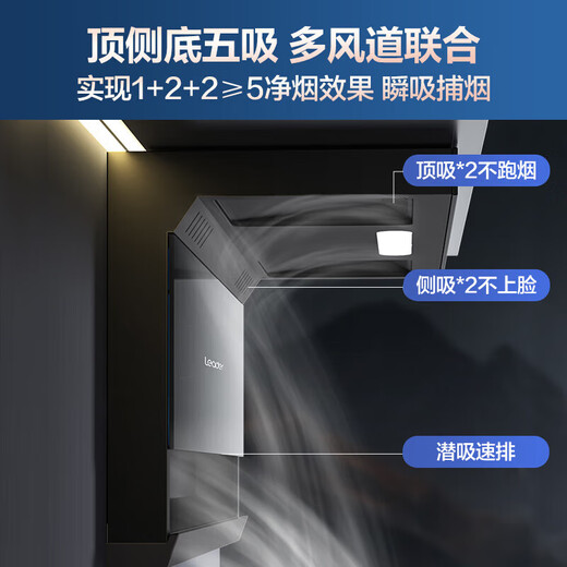 海尔（Haier）油烟机大吸力家用吸油烟机顶侧底三吸抽油烟机23风量纤薄7字型免拆自清洗挥手智控leader PL9721Q 【单烟机】顶测底五吸丨自清洁