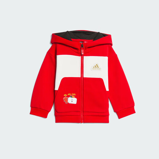 Adidas Ropa para niños Festival de primavera Red Baby Sports y traje casual de capas de manga larga JF3881 Rojo 86 cm