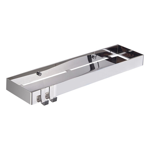 MOEN bathroom 304 stainless steel storage rack wall hook punch-free shower room toilet washbasin storage rack square basket black steel plate 30cm with glue and hook