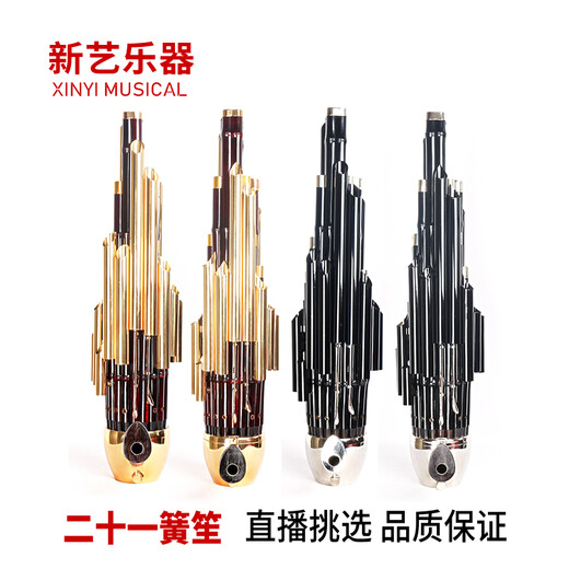 
New Art Exquisite Keyed Amplification 21 Spring Sheng Musical Instruments Complete Collection of Round Sheng Xiu Sheng Gong Yu Musical Instruments sheng bag beginners 21 Spring Amplification sheng (Purple Bamboo White Copper Tube D Tunnel