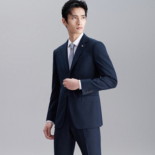 报喜鸟西服男装外套（单上衣）【优选】商务正装休闲西服男羊毛西装 蓝绿色净色（单上衣） 50 A(180/100)