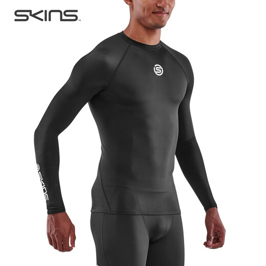 SKINS S1 Men's Autumn and Winter Quick-drying Running Basketball Triathlon Sports Tight Fitness Wear Professional Compression Clothing Long Sleeve Star Black M