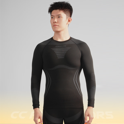 CC PROTECTORS Motorcycle Riding Thermal Underwear Set Men's and Women's Sliding Clothes Cycling Suit Winter Windproof Warmth Breathable Moisture Absorption Black Gray M