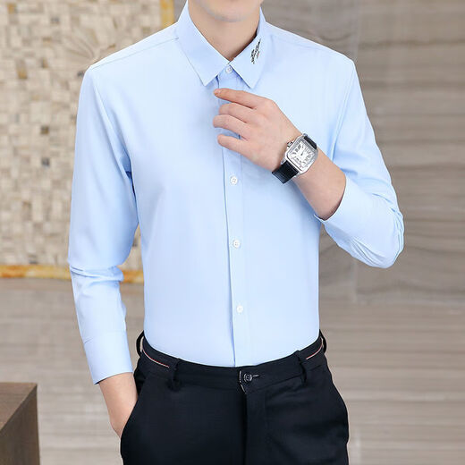 Yunhanyes neues Herrenhemd, modische elastische gestreifte Business-Stil, schlanke und schlanke junge modische Herrenkleidung, kostenloses Bügelhemd, 829 Black 3xL, empfohlen, etwa 148-168jin [Jin ist 0,5 kg]
